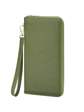 Womens RFID Wallet Wristlet Large Capacity Clutch Zipper Card Holder Phone Case